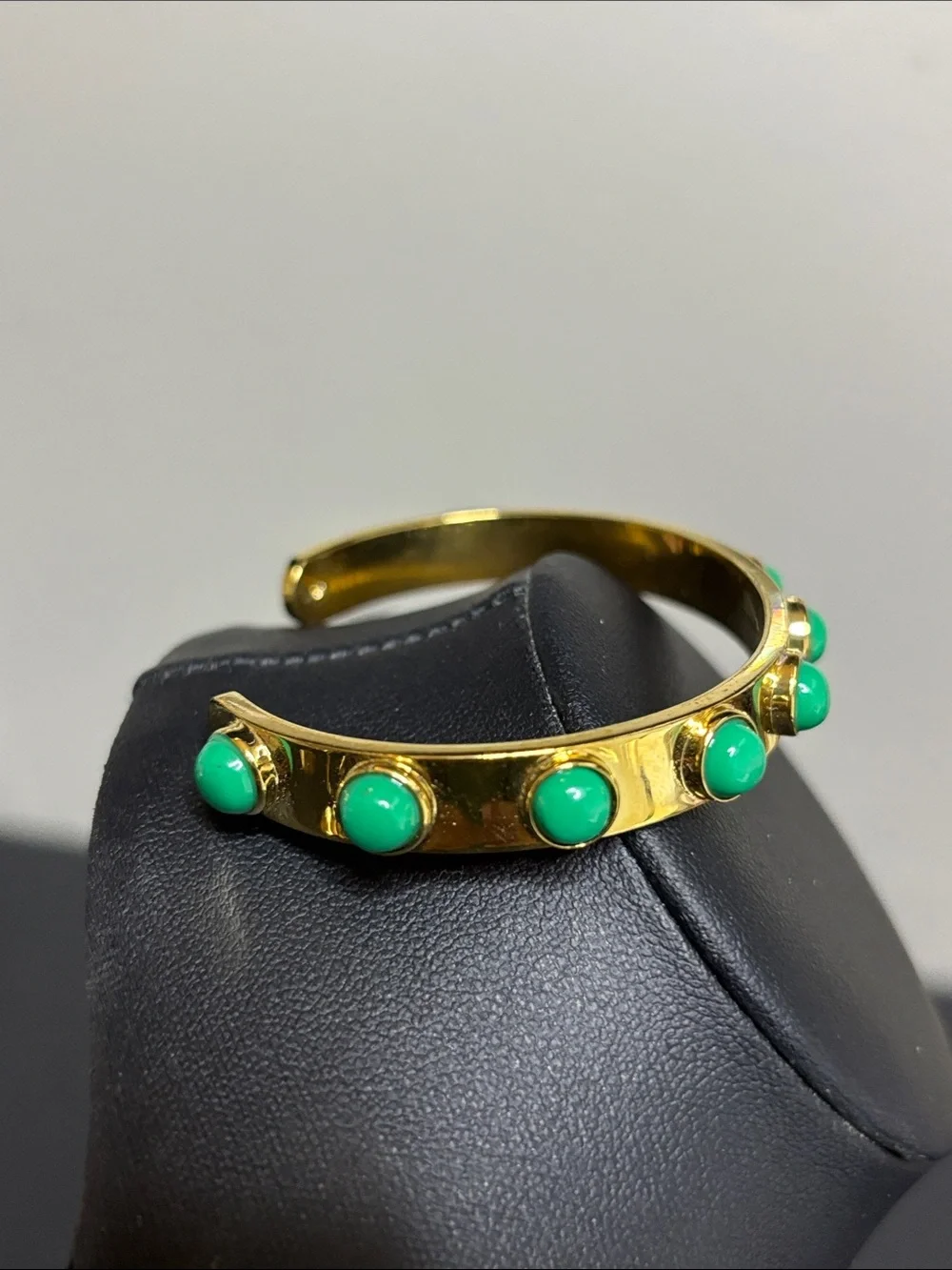 kate spade Gold Cuff Bracelet with Green Stones - Picture 5 of 8